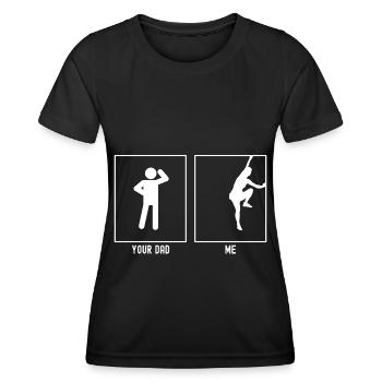 Ton père - Moi - Fille Escalade - T-shirt sport Femme - noir - Devant - AI Model Female 172 light (172cm)