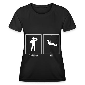 Ton père - moi - grimpeur - T-shirt sport Femme - noir - Devant - AI Model Female 172 light (172cm)