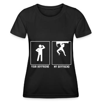 Votre ami - Mon ami - Escalade extrême - T-shirt sport Femme - noir - Devant - AI Model Female 172 light (172cm)