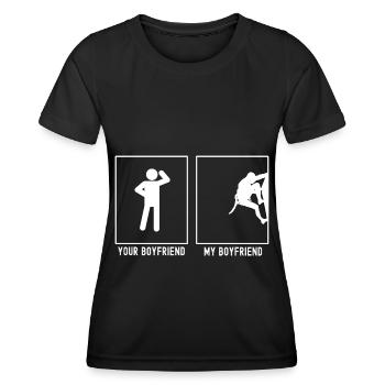 Votre ami - mon ami - escalade difficile - T-shirt sport Femme - noir - Devant - AI Model Female 172 light (172cm)