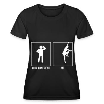 Votre ami - moi - grimper en haut à droite - T-shirt sport Femme - noir - Devant - AI Model Female 172 light (172cm)