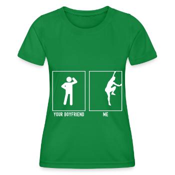 Votre ami - moi - grimper en haut à droite - T-shirt sport Femme - vert - Devant - AI Model Female 172 dark (172cm)
