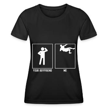 Your friend - me - climbing difficult - Women's Functional T-Shirt - black - Front - AI Model Female 172 light (172cm)