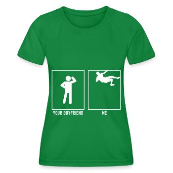 Your friend - me - climbing difficult - Women's Functional T-Shirt - kelly green - Front - AI Model Female 172 dark (172cm)