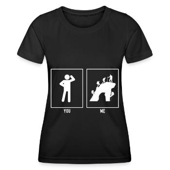 Vous - Moi - Activités d’escalade - T-shirt sport Femme - noir - Devant - AI Model Female 172 light (172cm)