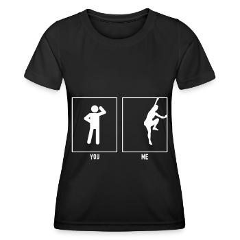 You - I - Climbing without equipment - Women's Functional T-Shirt - black - Front - AI Model Female 172 light (172cm)