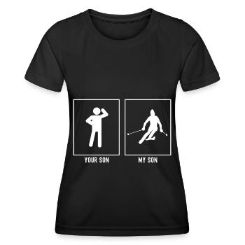 Your Son - My Son - Skiing Turn - Women's Functional T-Shirt - black - Front - AI Model Female 172 light (172cm)