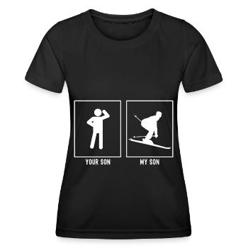 Votre fils - Mon fils - Ski Descente Vector - T-shirt sport Femme - noir - Devant - AI Model Female 172 light (172cm)