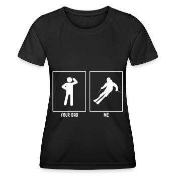 Ton père - moi - glisse et ski - T-shirt sport Femme - noir - Devant - AI Model Female 172 light (172cm)