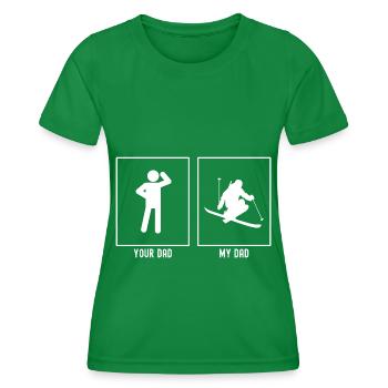 Votre père - Mon père - Skieur Homme Vecteur - T-shirt sport Femme - vert - Devant - AI Model Female 172 dark (172cm)