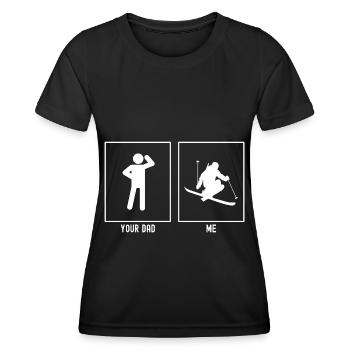 Ton père - moi - ski extrême - T-shirt sport Femme - noir - Devant - AI Model Female 172 light (172cm)