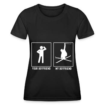 Ihr Freund - Mein Freund - Skifahren Radikal - Frauen Funktions-T-Shirt - Schwarz - Vorne - AI Model Female 172 light (172cm)