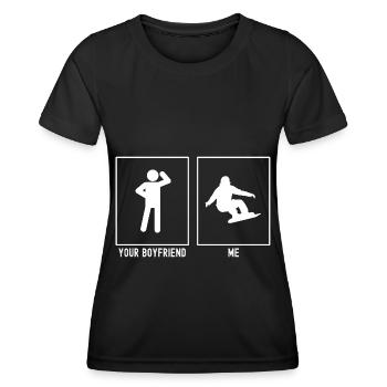 Ihr Freund - Ich - Skifahren Kurvenve Vektor - Frauen Funktions-T-Shirt - Schwarz - Vorne - AI Model Female 172 light (172cm)