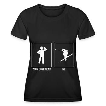 Votre ami - moi - Skiing Extreme trick - T-shirt sport Femme - noir - Devant - AI Model Female 172 light (172cm)