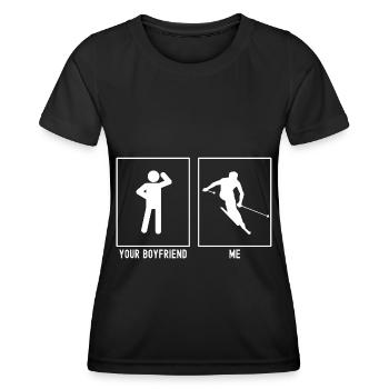 Votre ami - moi - Expert en ski - T-shirt sport Femme - noir - Devant - AI Model Female 172 light (172cm)