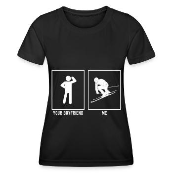 Dein Freund - Ich - Ski Alpin Profi - Frauen Funktions-T-Shirt - Schwarz - Vorne - AI Model Female 172 light (172cm)