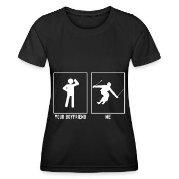 Votre ami - Moi - Ski Turning - T-shirt sport Femme - noir - Devant - AI Model Female 172 light (172cm)