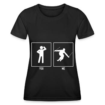Vous - Moi - Expert en ski - T-shirt sport Femme - noir - Devant - AI Model Female 172 light (172cm)