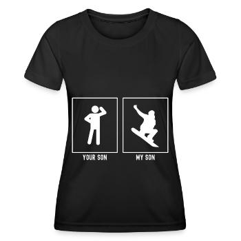 Votre fils - Mon fils - Snowboarding Thumbs Up - T-shirt sport Femme - noir - Devant - AI Model Female 172 light (172cm)