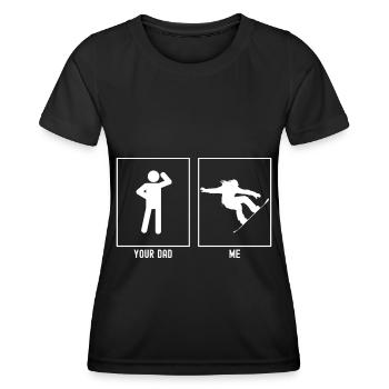 Dein Vater - Ich - Extrem-Snowboarding - Frauen Funktions-T-Shirt - Schwarz - Vorne - AI Model Female 172 light (172cm)