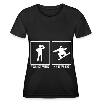 Dein Freund - Mein Freund - Snowboarding Up - Frauen Funktions-T-Shirt - Schwarz - Vorne - AI Model Female 172 light (172cm)