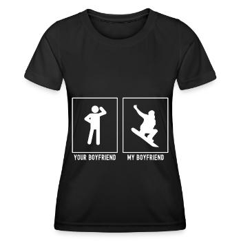 Votre ami - Mon ami - Snowboarding Thumbs ho - T-shirt sport Femme - noir - Devant - AI Model Female 172 light (172cm)