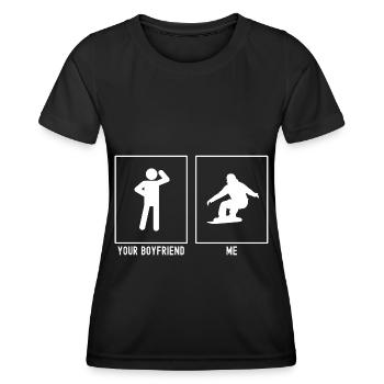 Your Friend - Me - Snowboarding Ride - Women's Functional T-Shirt - black - Front - AI Model Female 172 light (172cm)