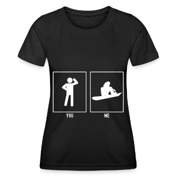 Vous - Moi - Snowboarding Radical Trick - T-shirt sport Femme - noir - Devant - AI Model Female 172 light (172cm)