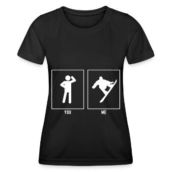 Vous - Moi - Professionnel du snowboard - T-shirt sport Femme - noir - Devant - AI Model Female 172 light (172cm)
