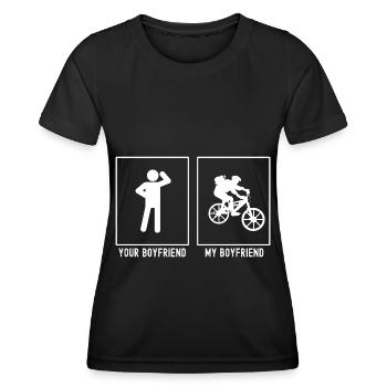 Your Friend - My Friend - Mountain Biking Baggage - Women's Functional T-Shirt - black - Front - AI Model Female 172 light (172cm)