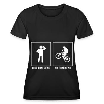 Votre ami - Mon ami - VTT - T-shirt sport Femme - noir - Devant - AI Model Female 172 light (172cm)