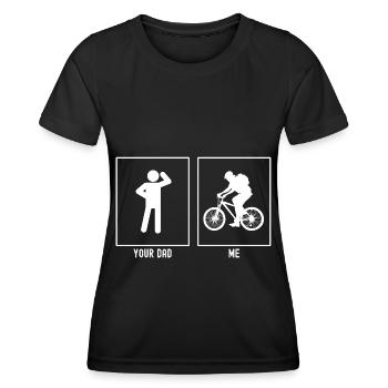Dein Vater - Ich - Radfahren - Frauen Funktions-T-Shirt - Schwarz - Vorne - AI Model Female 172 light (172cm)