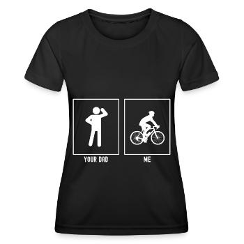 Your father - me - cyclist - Women's Functional T-Shirt - black - Front - AI Model Female 172 light (172cm)