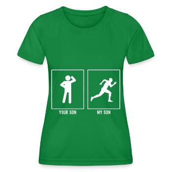 Your Son - My Son - Running Fast - Women's Functional T-Shirt - kelly green - Front - AI Model Female 172 dark (172cm)