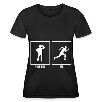 Ton père - Moi - Course des hommes - T-shirt sport Femme - noir - Devant - AI Model Female 172 light (172cm)