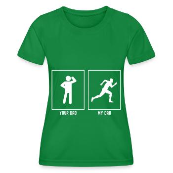 Your Father - My Father - Running Man - Women's Functional T-Shirt - kelly green - Front - AI Model Female 172 dark (172cm)