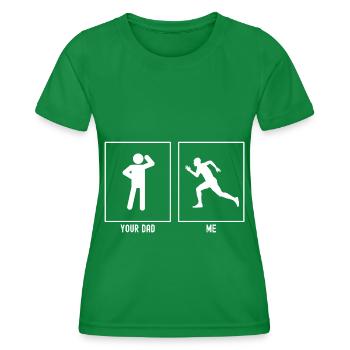 Your Father - Me - Fast Running - Women's Functional T-Shirt - kelly green - Front - AI Model Female 172 dark (172cm)