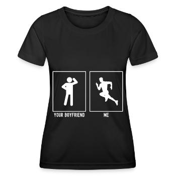 Dein Freund - Ich - Laufen - Frauen Funktions-T-Shirt - Schwarz - Vorne - AI Model Female 172 light (172cm)