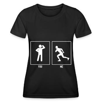 You - Me - Running Hobby - Women's Functional T-Shirt - black - Front - AI Model Female 172 light (172cm)