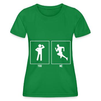 You - I - run fast left - Women's Functional T-Shirt - kelly green - Front - AI Model Female 172 dark (172cm)