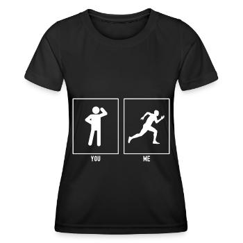Vous - je - cours vite - T-shirt sport Femme - noir - Devant - AI Model Female 172 light (172cm)