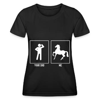 Ton Papa - Moi - Cheval à allure - T-shirt sport Femme - noir - Devant - AI Model Female 172 light (172cm)