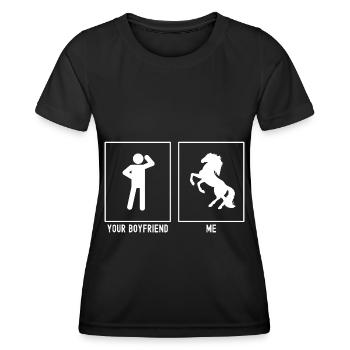Your friend - me - horse standing on two legs - Women's Functional T-Shirt - black - Front - AI Model Female 172 light (172cm)