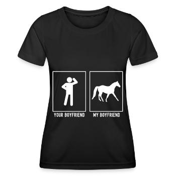 Votre ami - Mon ami - Cheval - T-shirt sport Femme - noir - Devant - AI Model Female 172 light (172cm)