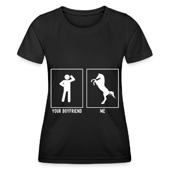 Votre ami - Moi - Élevage de chevaux - T-shirt sport Femme - noir - Devant - AI Model Female 172 light (172cm)