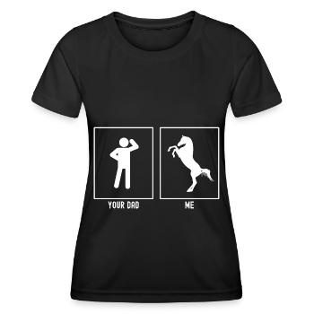 Your Father - Me - Horse Happy Horse - Women's Functional T-Shirt - black - Front - AI Model Female 172 light (172cm)