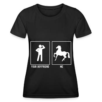 Your Friend - Me - Horse Pose Vector - Women's Functional T-Shirt - black - Front - AI Model Female 172 light (172cm)