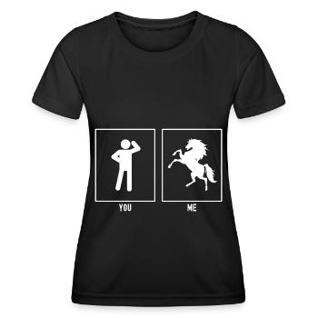Vous - I - Vecteur de poses de cheval - T-shirt sport Femme - noir - Devant - AI Model Female 172 light (172cm)