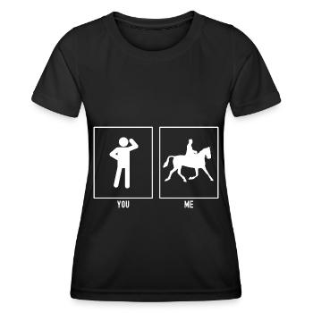 You - I - Horse riding - Women's Functional T-Shirt - black - Front - AI Model Female 172 light (172cm)
