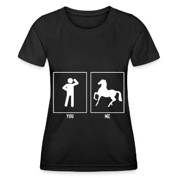 Du - Ich - Pferd in Pose - Frauen Funktions-T-Shirt - Schwarz - Vorne - AI Model Female 172 light (172cm)